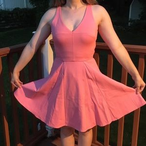 ABS pink fit and flare dress